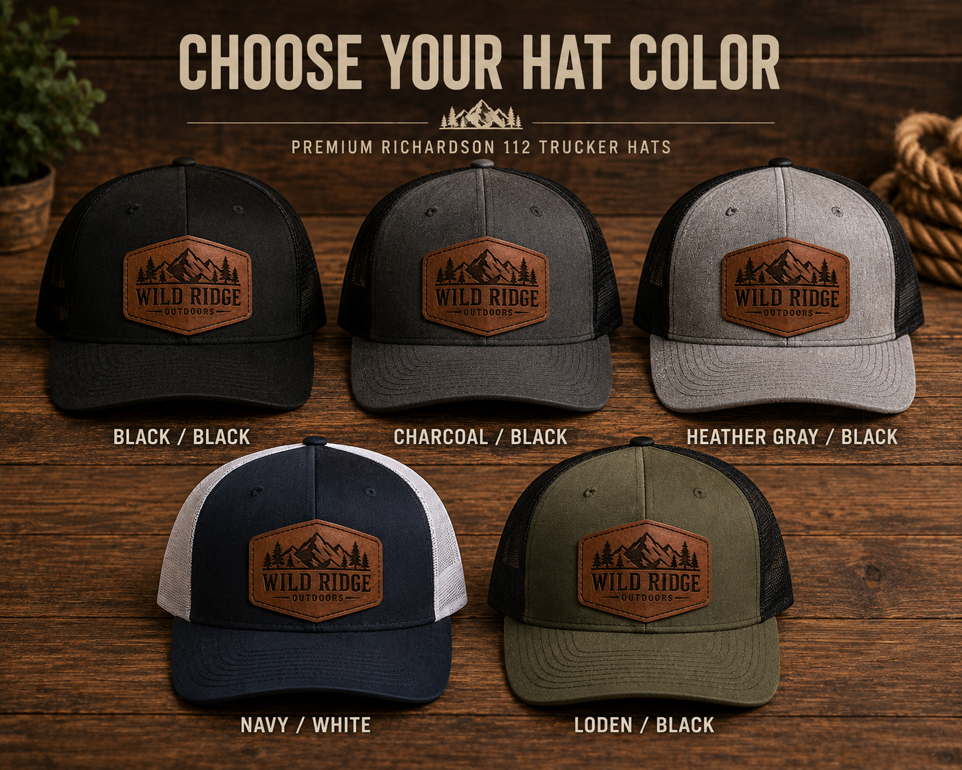 Custom Engraved Leather Patch Hat