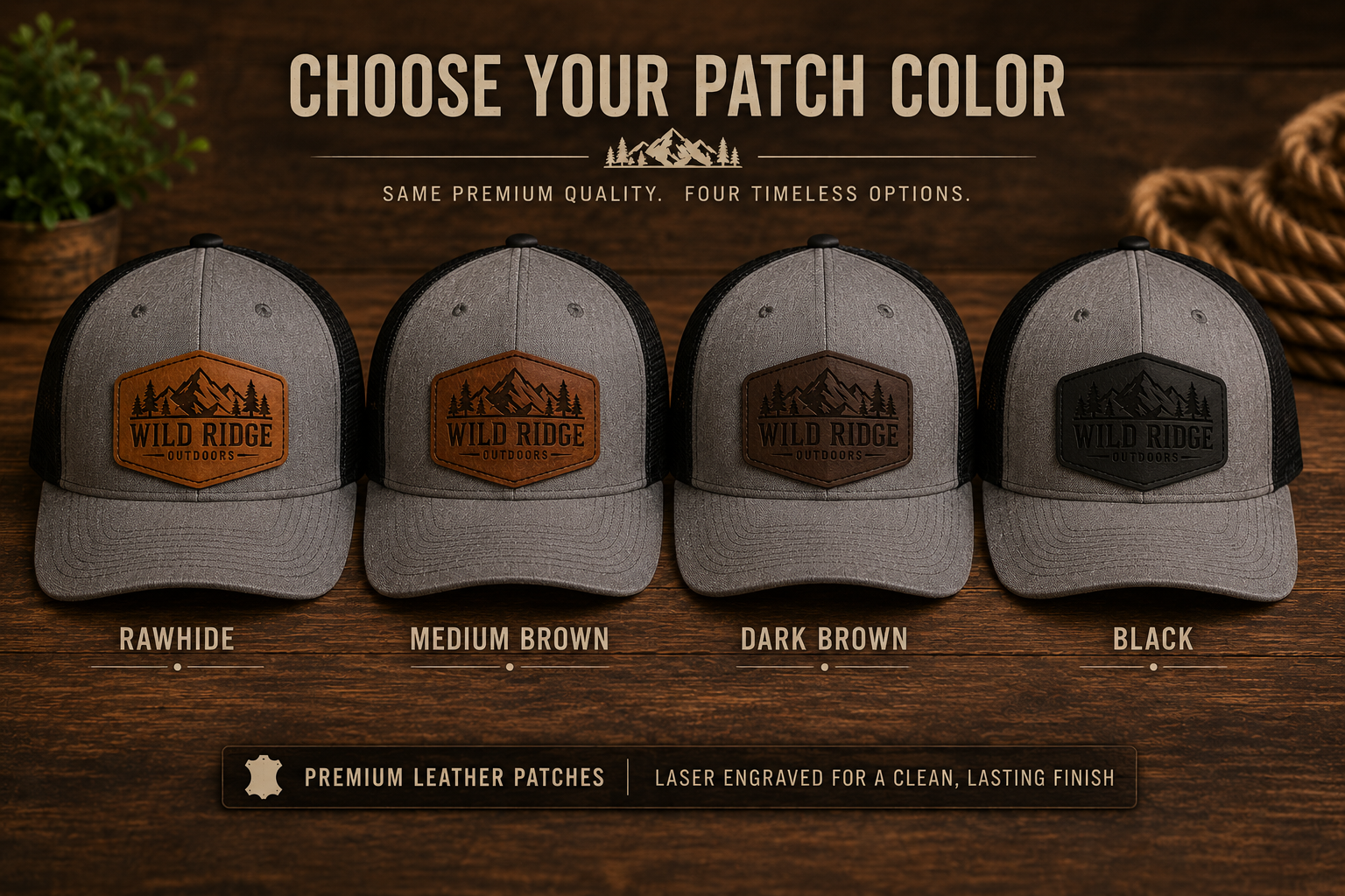 Custom Engraved Leather Patch Hat