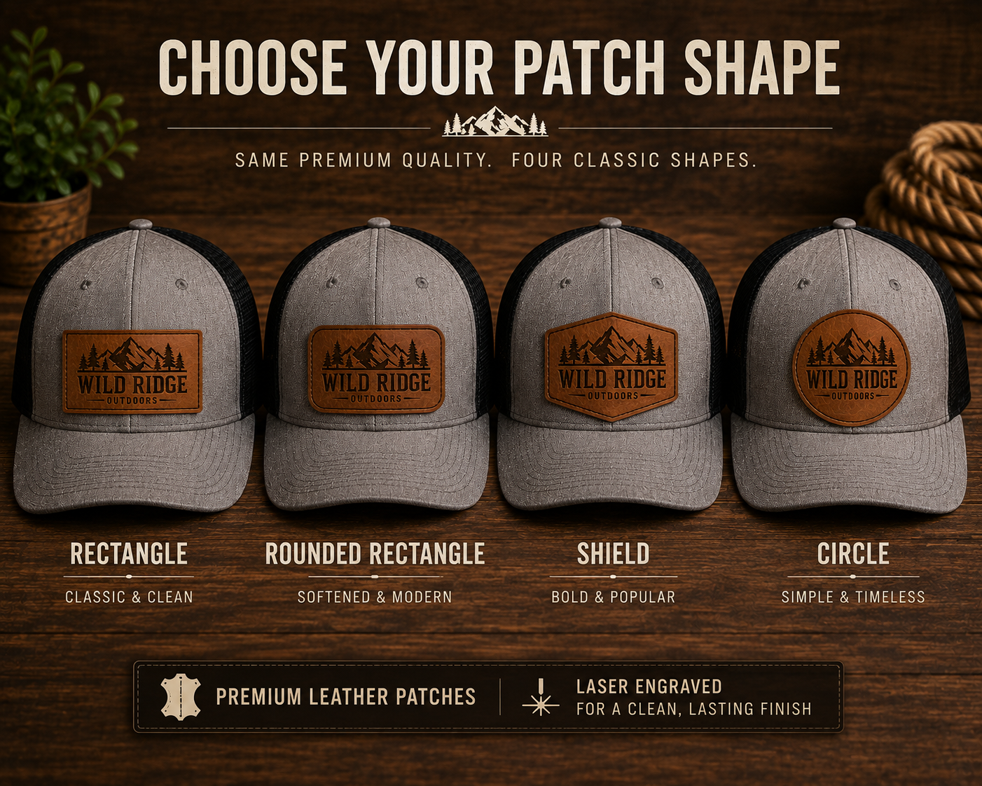Custom Engraved Leather Patch Hat